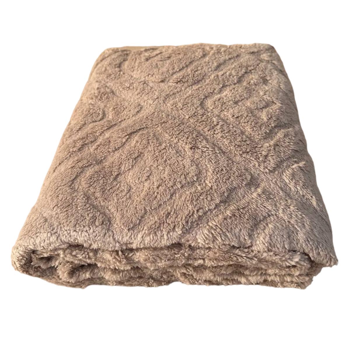 Плед пушистый Koloco Большой Ромбик полуторный 150х200 см Бежевый (39742) - фото 2 Плед пушистый Koloco Большой Ромбик полуторный 150х200 см Бежевый (39742) - фото 2