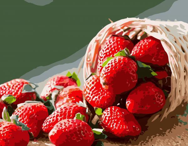 Набор для росписи по номерам Strateg Клубника 40х50 см (VA-0563-mt)