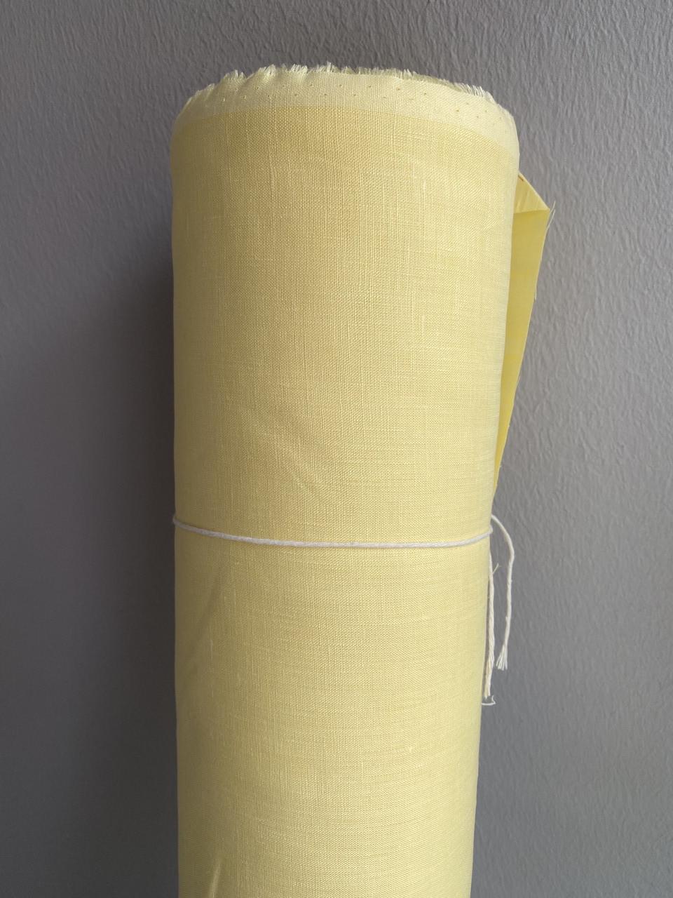 Тканина LINEN PLUS лляна 150 см 1366 Жовтий - фото 1