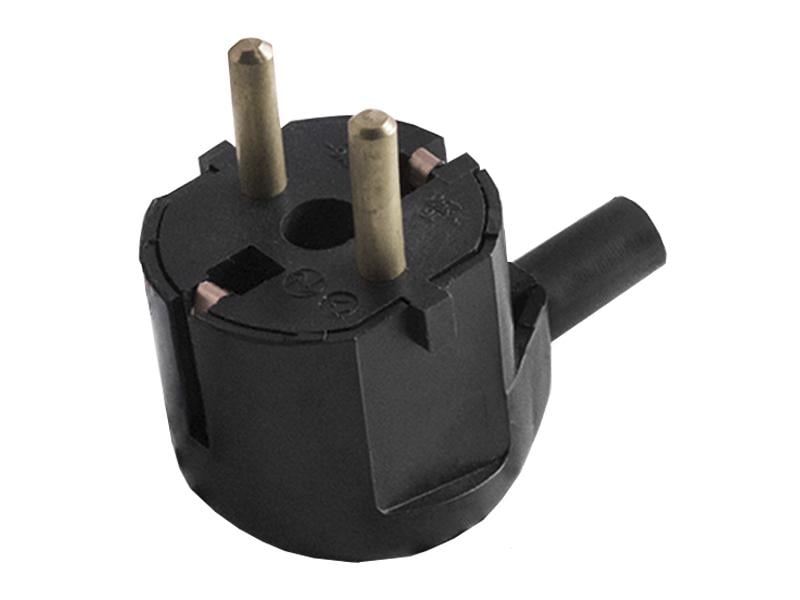 Євровилка латунь із заземленням 16А Чорний (1438)