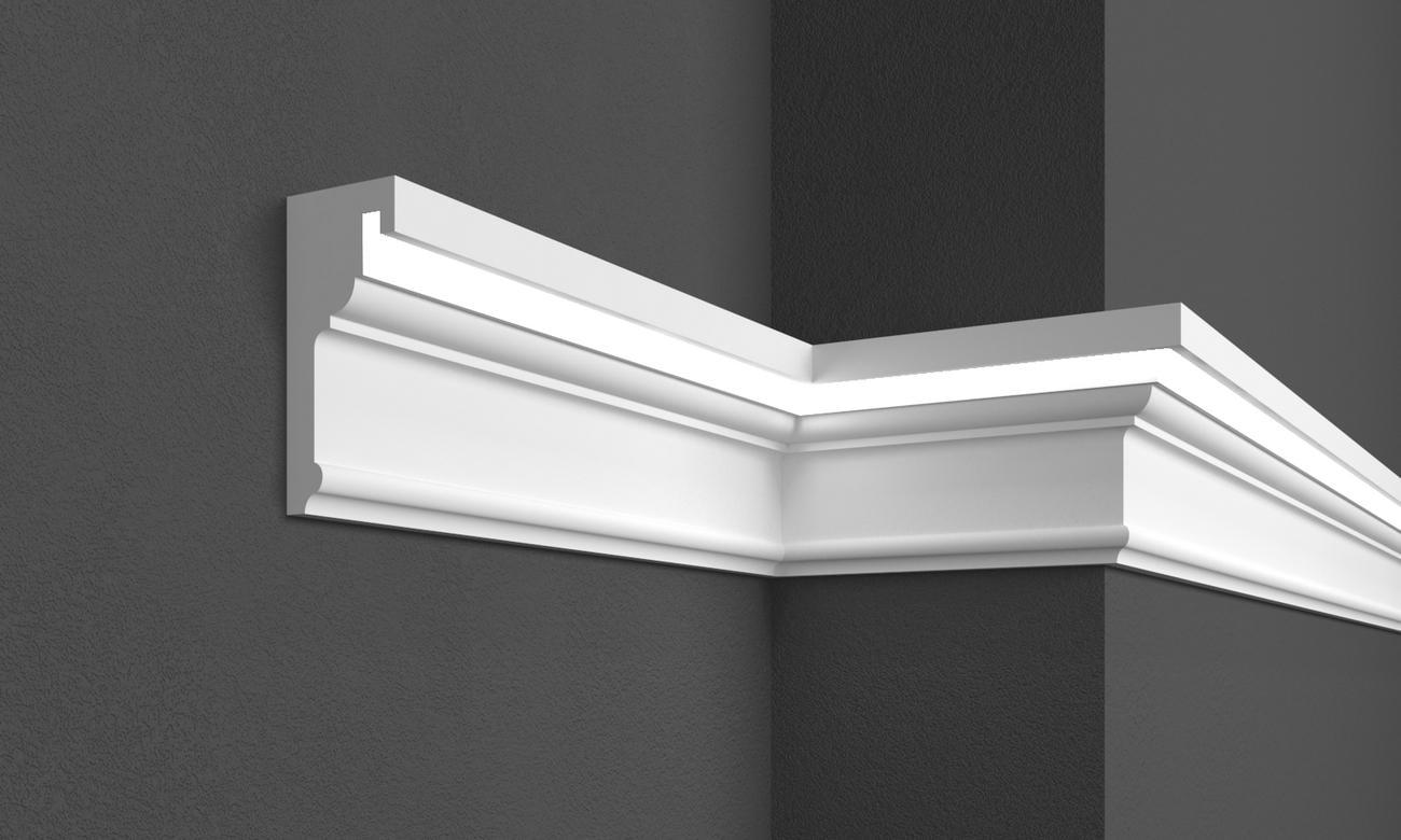 Карниз фасадный для скрытого освещения Prestige decor KC 308 280x125 мм 2000 мм (12370353)