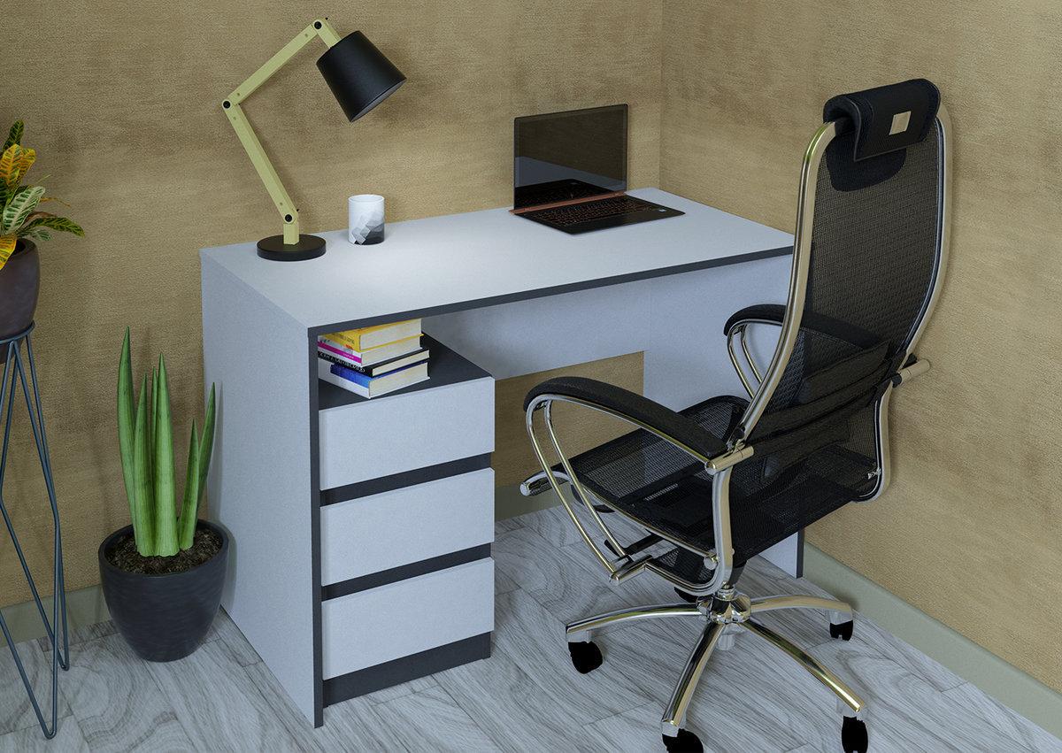 Стіл комп'ютерний письмовий Intarsio Vector Білий (VECTOR) - фото 2 Стіл комп'ютерний письмовий Intarsio Vector Білий (VECTOR) - фото 2