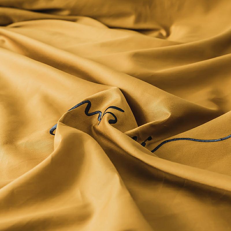 Комплект постільної білизни з кантом євро 2 довговолокниста бавовна Гірчичний - фото 4 Комплект постільної білизни з кантом євро 2 довговолокниста бавовна Гірчичний - фото 4