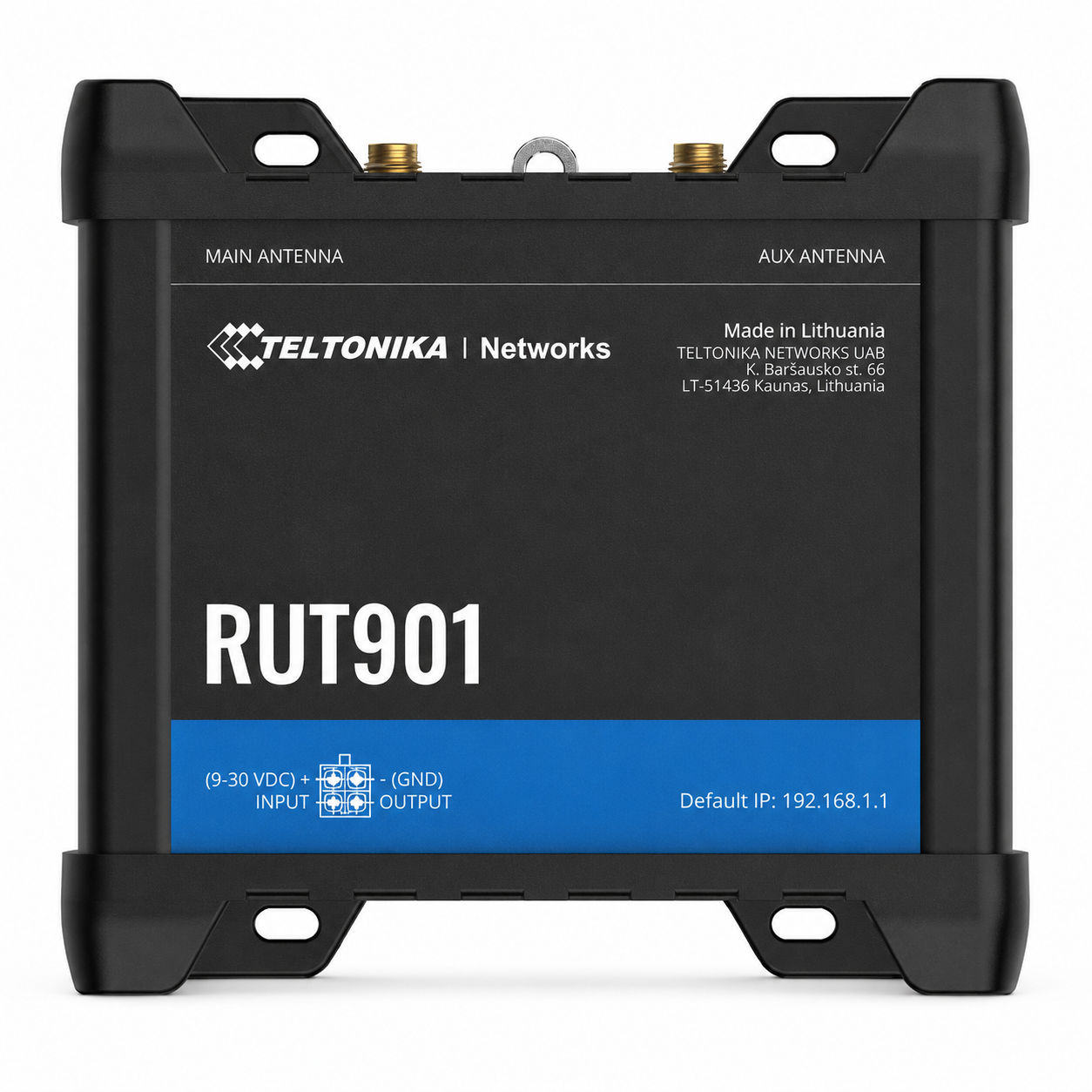 Маршрутизатор сотовый промышленный Teltonika RUT901 с 4G LTE/Wi-Fi 4 Черный (36522339)