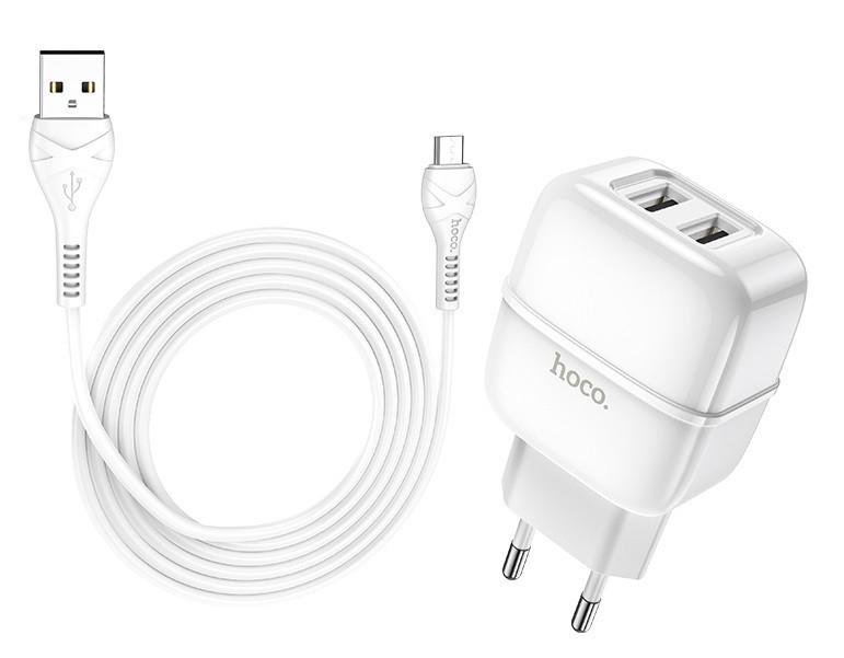 Адаптер мережевий Hoco Highway C77A 2xUSB 2.4A White