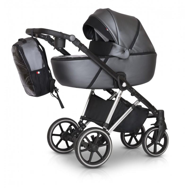 Коляска Verdi Makan Elektro универсальная 3в1 с автокреслом сумкой и дождевиком Серый