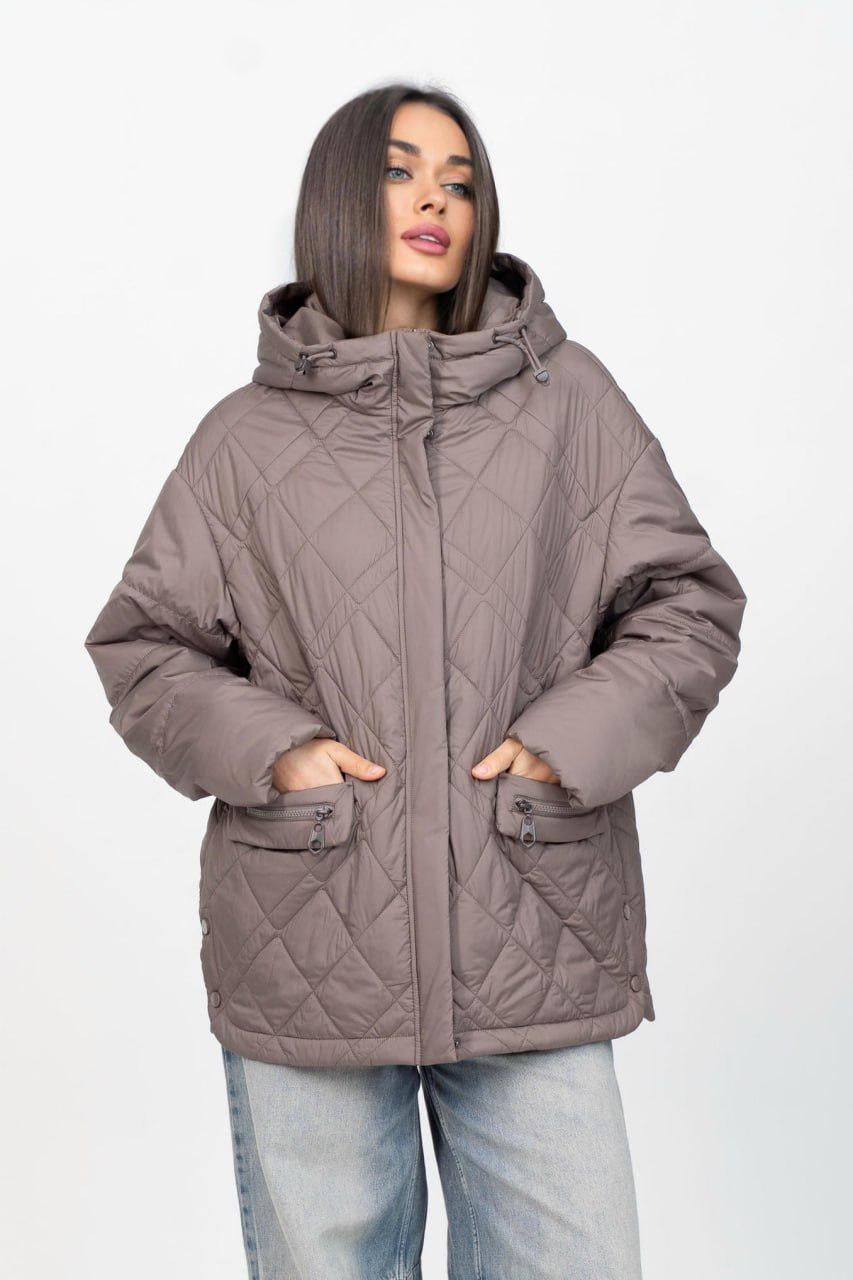 Куртка женская весенняя на флисе р. 48 Мокко (33304609)