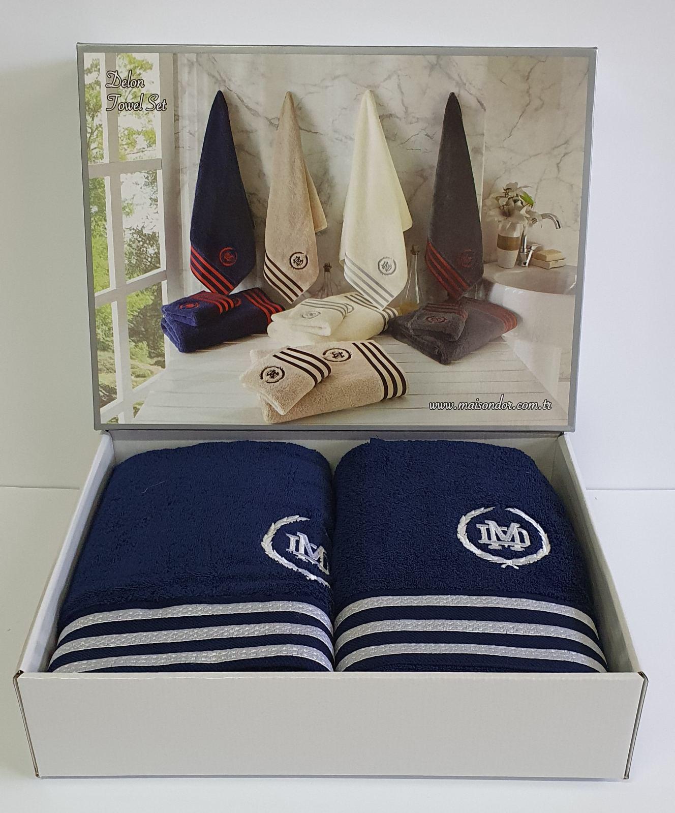 Полотенца Maison D'or 3 шт. Delon Navy/White (CN3947) Полотенца Maison D'or 3 шт. Delon Navy/White (CN3947)