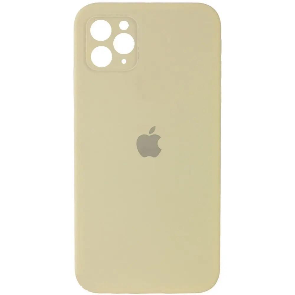 Силиконовый Чехол Накладка с Квадратными Бортиками Silicone Case для iPhone 11 Pro Pale Yellow