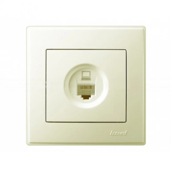 Розетка одинарная Lezard Lesya компьютерная Кремовый (26390009)