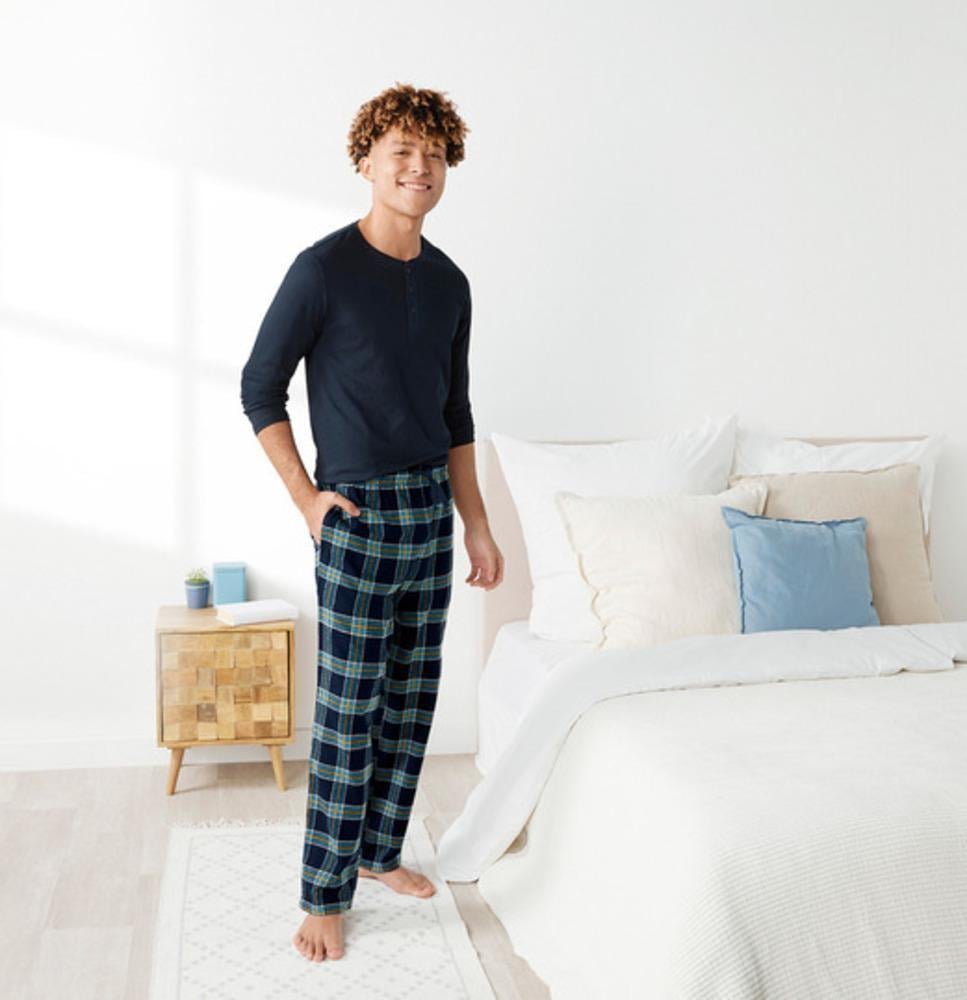 Пижама мужская с фланелевыми штанами Livergy S Синий (PI0039M075)