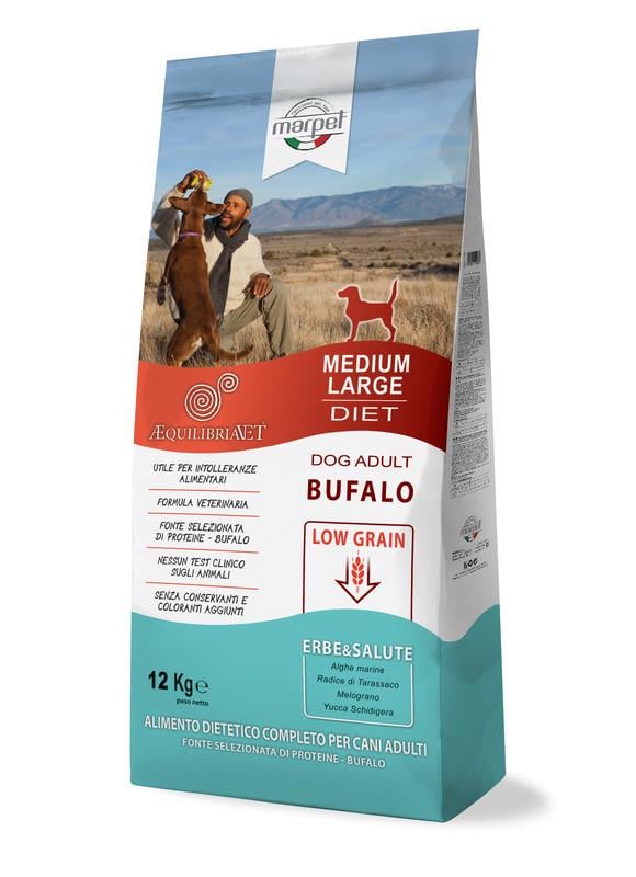 Корм сухой Marpet Aequilibriavet для собак средних и крупных пород с мясом буйвола 12 кг