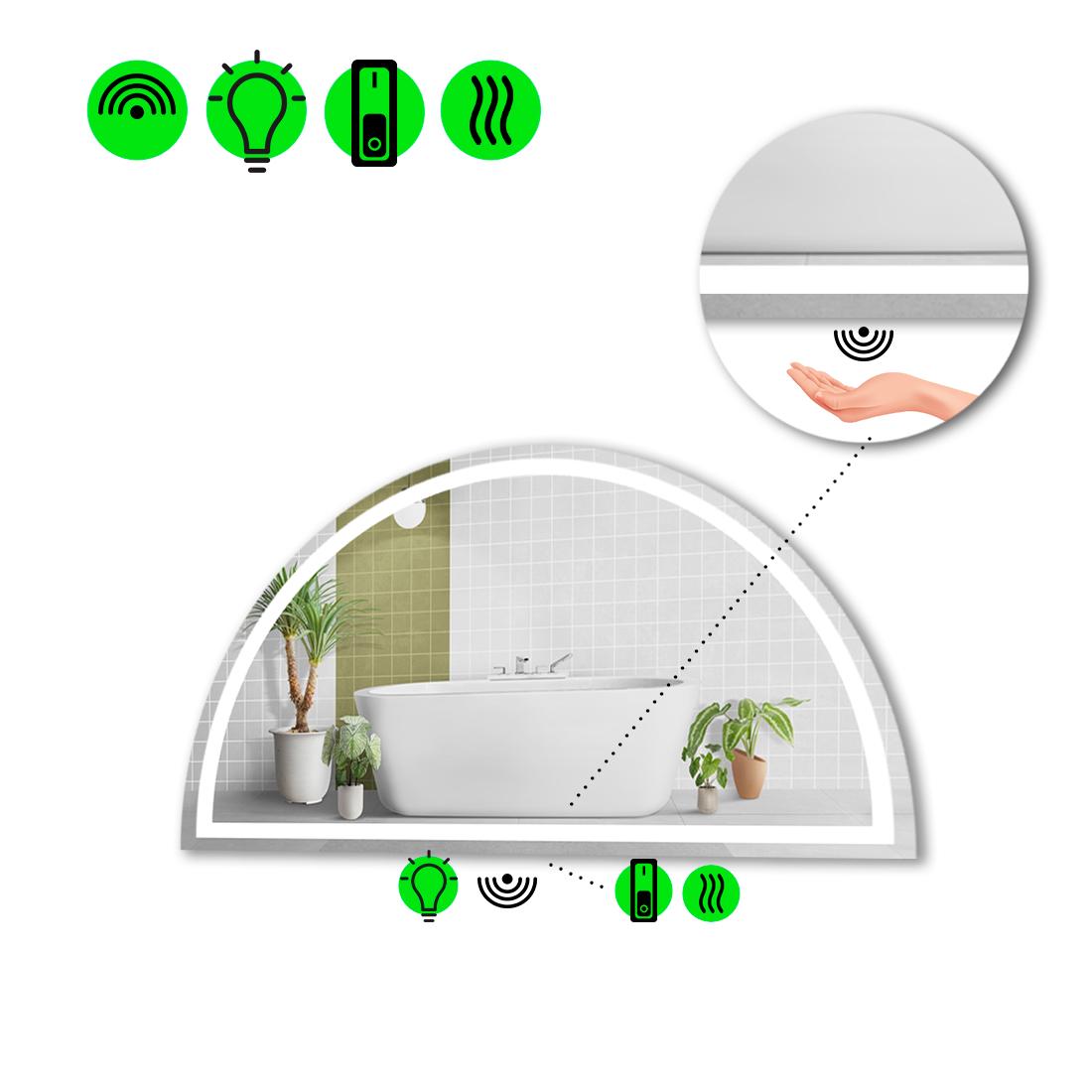 Зеркало с LED подсветкой Cerhio 1 с ИК включателем и подогревом с механическим управлением 70x140 см (Cerhio1-158)