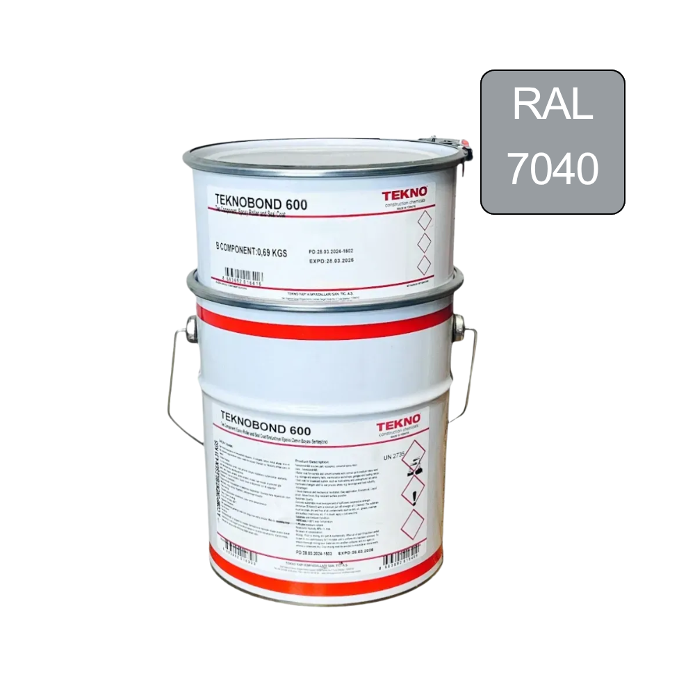 Краска эпоксидная для бетонного пола Teknobond 600 5 кг Серый RAL 7040 (34296798)