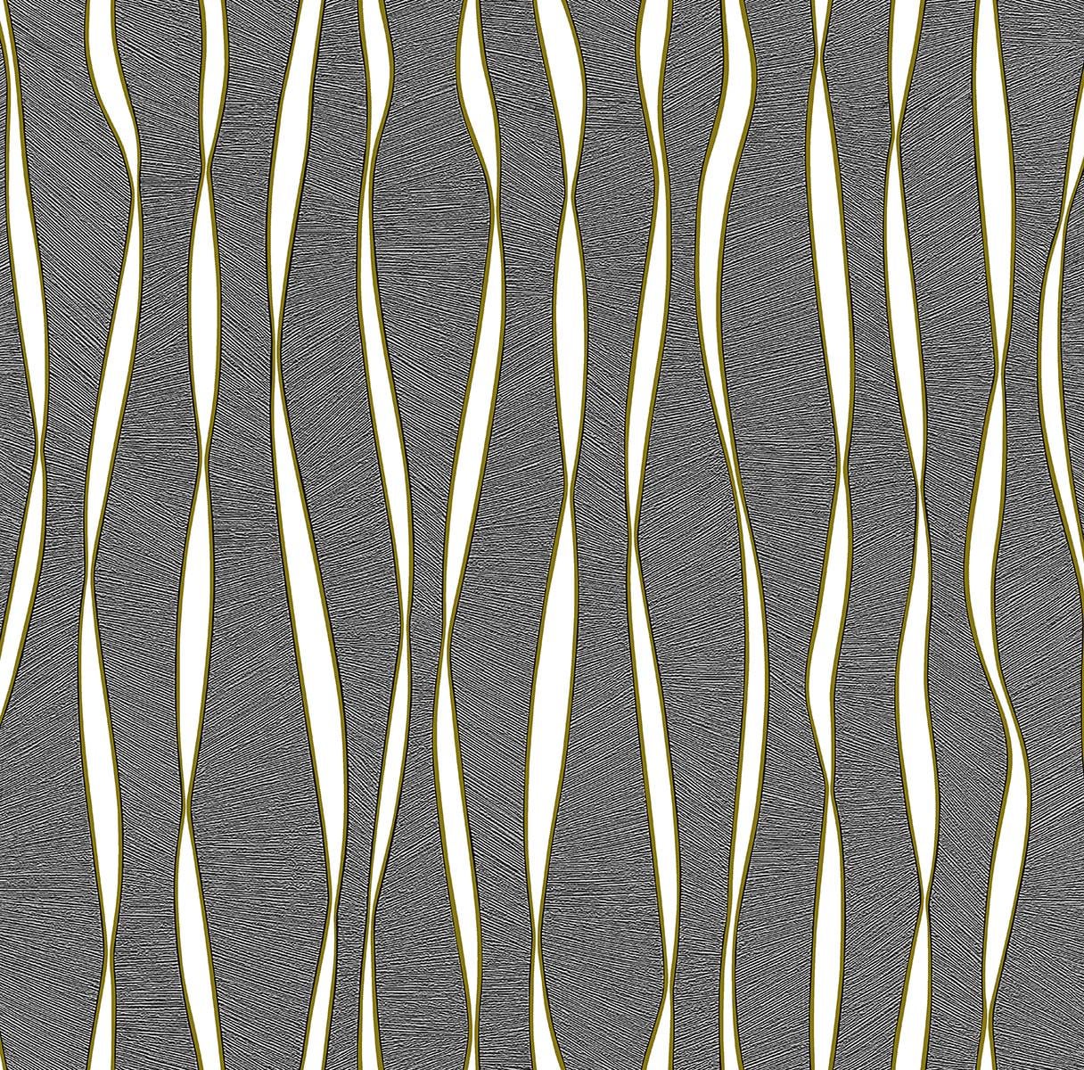 Обои бумажные Континент Акцент Черный фон/Белый/Золото (1347)