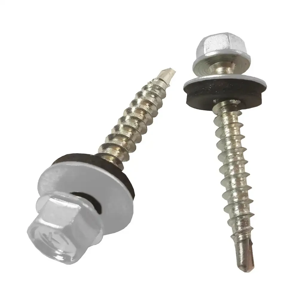 Саморез кровельный окрашенный по дереву 4,8х35 RAL 9006 250 шт. Бело-алюминиевый (23812214)