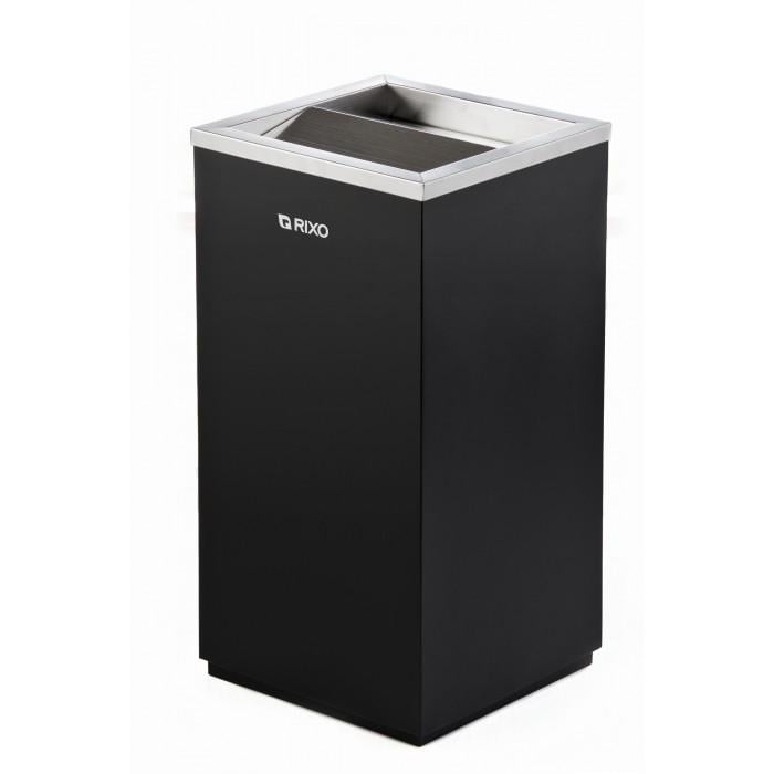 Ведро для мусора с поворотной крышкой Rixo Solido металл 56/24 л Черный (WB056BL)