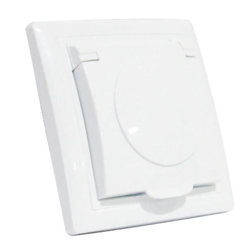 Розетка одинарная HOROZ ELECTRIC 112-005-0010-010 Tina пластик с заземлением Schuko IP44 220V Белый (29176858)