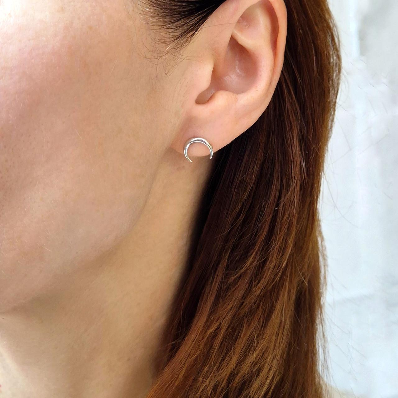 Сережки гвоздики на фіксаторах Лунниця срібло 925 проби родоване 0,87 г (вс167р) - фото 8 Сережки гвоздики на фіксаторах Лунниця срібло 925 проби родоване 0,87 г (вс167р) - фото 8