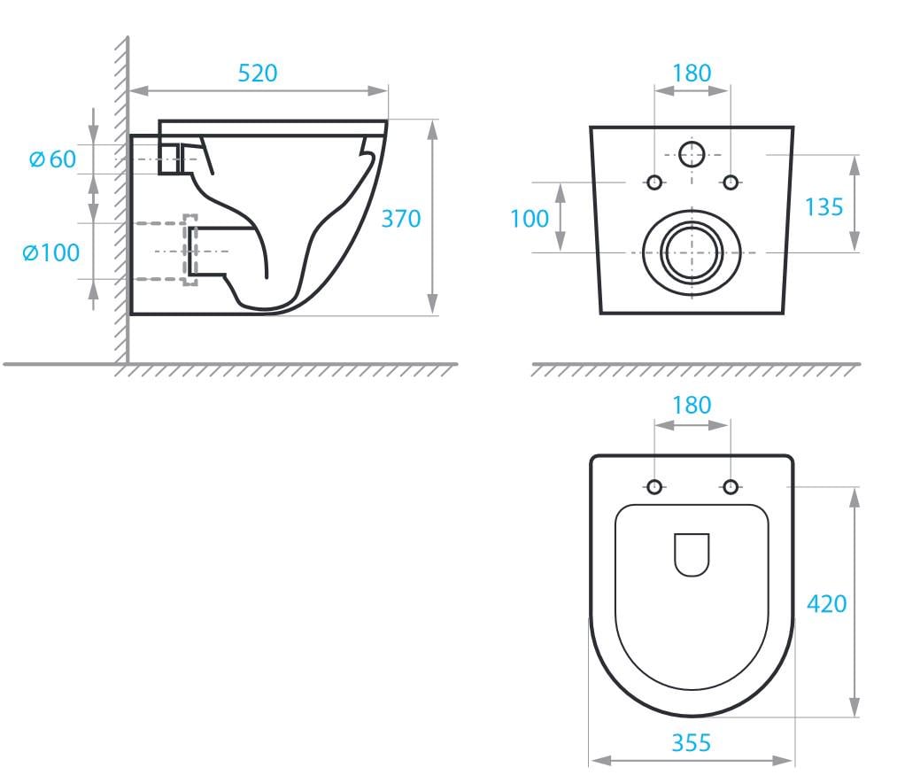 Унитаз подвесной Koller Pool Round RN-0520-RW безобедочный с сиденьем с микролифтом (95378) - фото 3 Унитаз подвесной Koller Pool Round RN-0520-RW безобедочный с сиденьем с микролифтом (95378) - фото 3