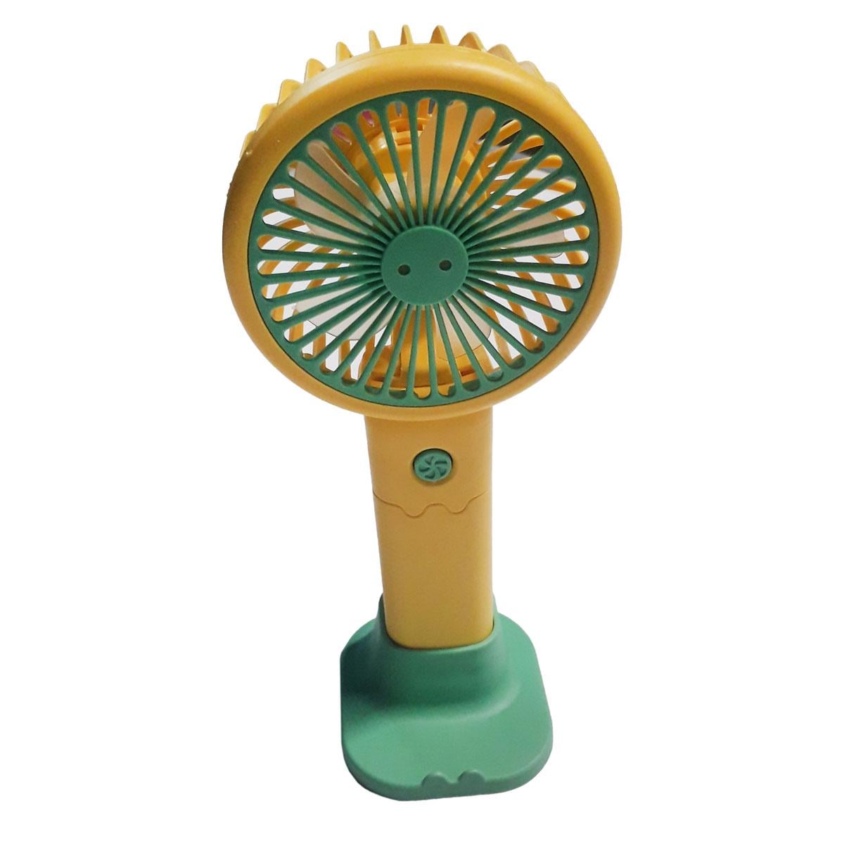 Вентилятор аккумуляторный с подставкой для телефона Light and Handy Fan Желто-салатовый (1011152-Other-3)