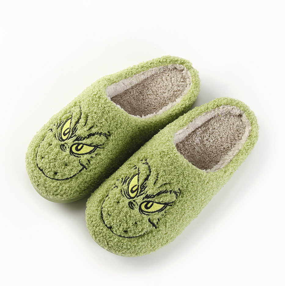 Домашние тапочки Гринч рождественские плюшевые р. 40 Зеленый (ГРт5А)