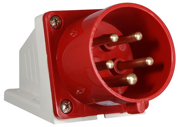 Силовая вилка АСКО-УКРЕМ ВС 525 3P+N+PE 32А 400 В стационарная IP44 Красный (A0080060006)
