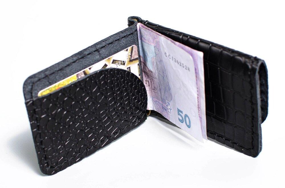 Зажим для денег с карманом для монет кожа под крокодила Черный (1939517808) - фото 4 Зажим для денег с карманом для монет кожа под крокодила Черный (1939517808) - фото 4