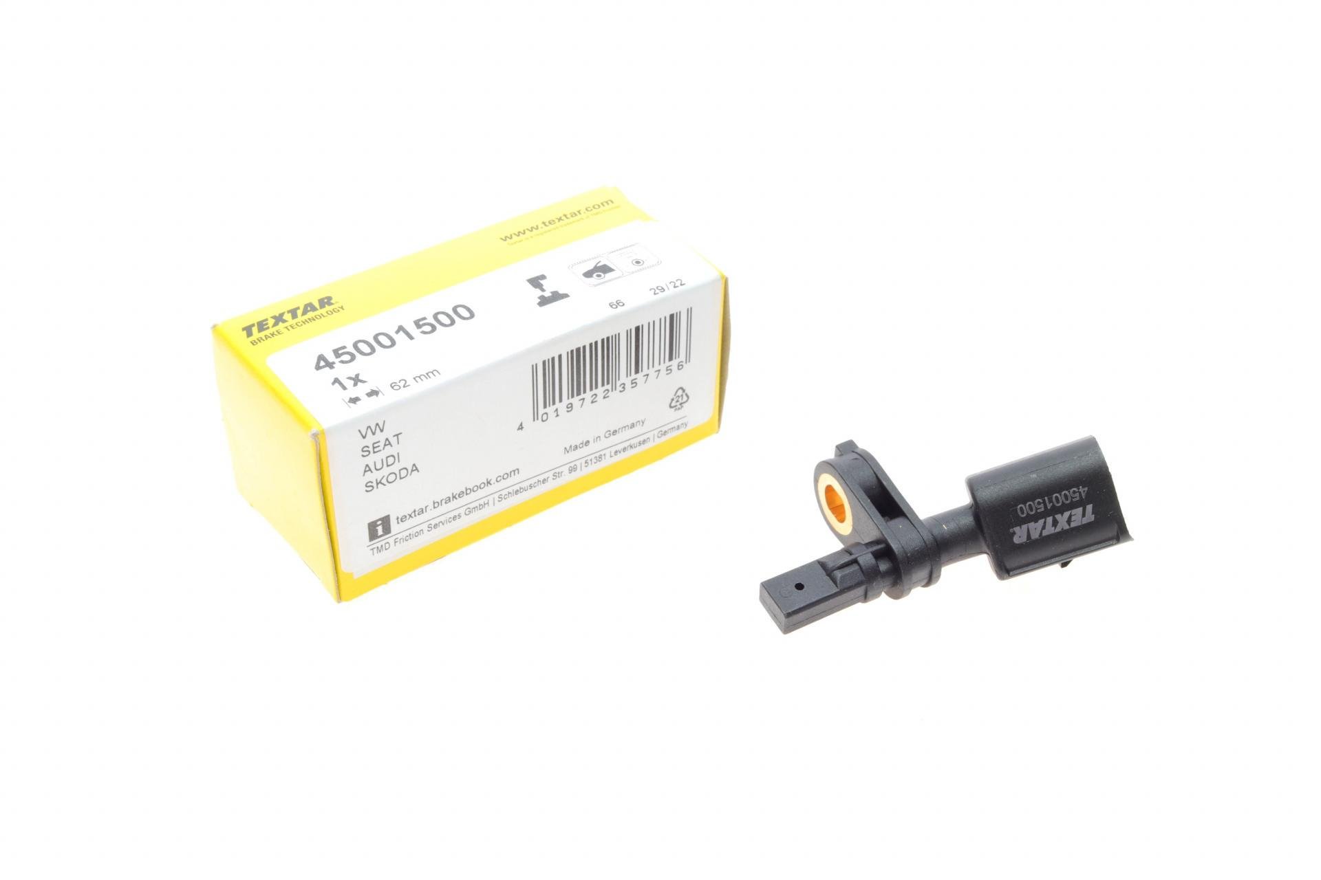 Датчик ABS передній VW Caddy 20-/Golf VII/Passat/Skoda Roomster 08-RL 62 мм (45001500) Датчик ABS передній VW Caddy 20-/Golf VII/Passat/Skoda Roomster 08-RL 62 мм (45001500)