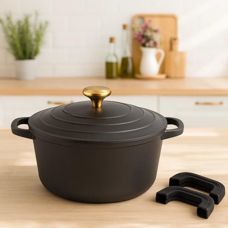 Кастрюля Edenberg EB-12095 с мраморным покрытием и металлической крышкой 6,5 л 28х13 см Черный (EB-12095) - фото 2 Кастрюля Edenberg EB-12095 с мраморным покрытием и металлической крышкой 6,5 л 28х13 см Черный (EB-12095) - фото 2