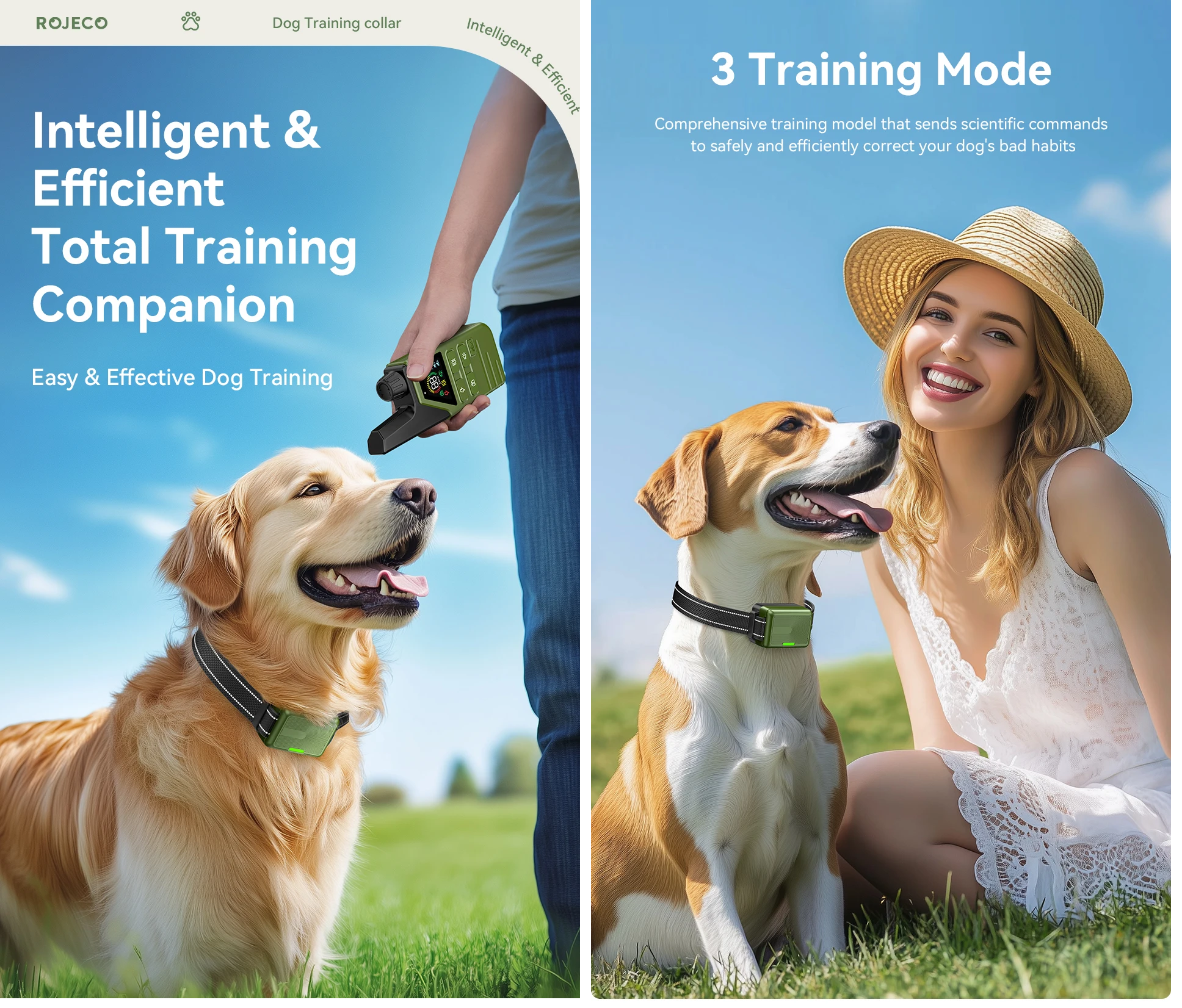 Нашийник електронний для дресирування та корекції поведінки собак ROJECO DOG800 300 м IP67 - фото 2