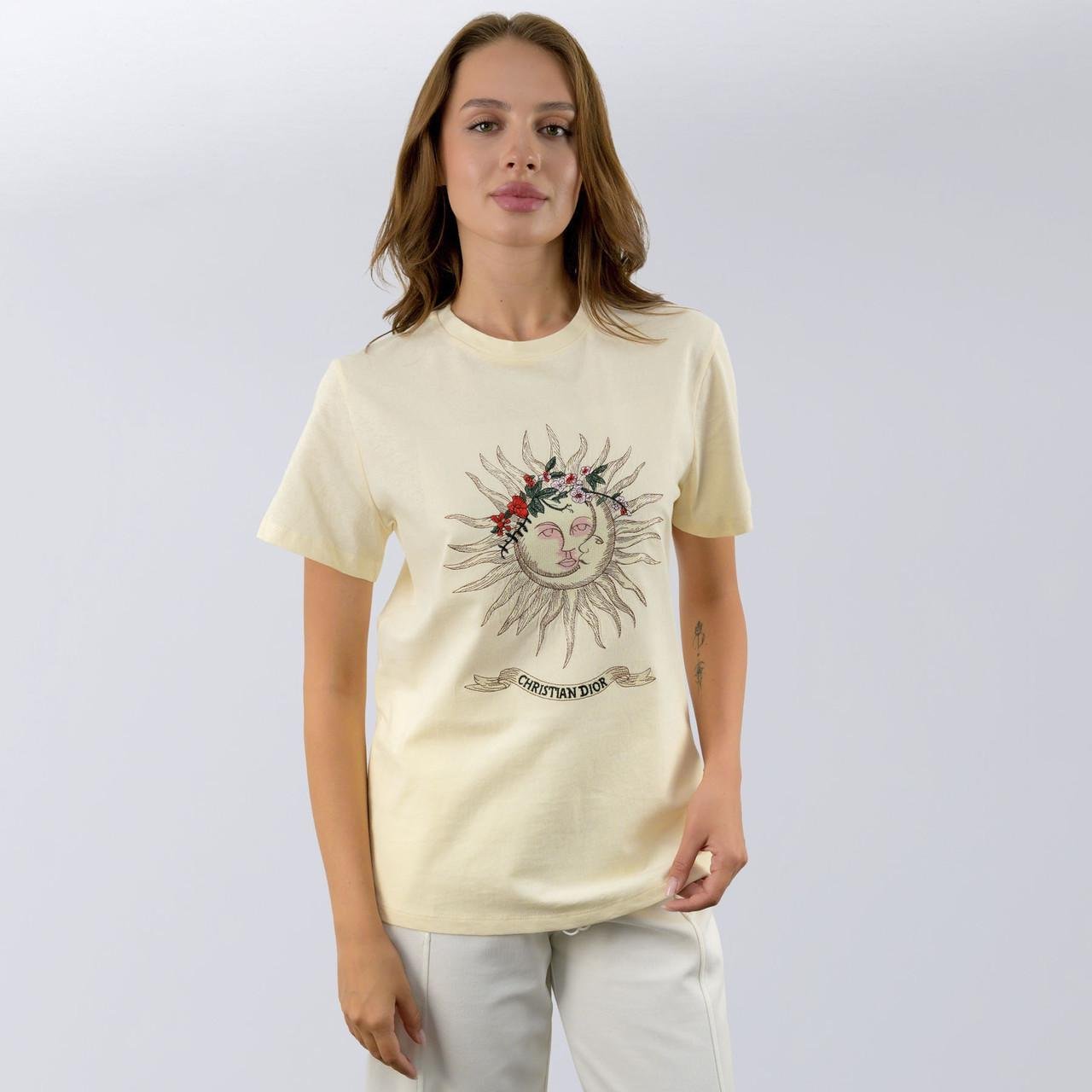 Футболка жіноча повсякденна Christian Dior S Жовтий (2797308221)