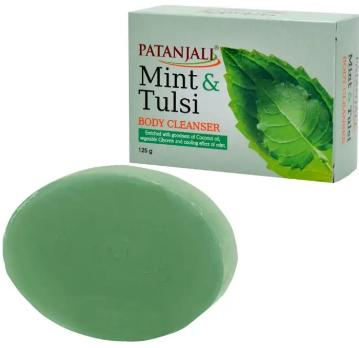 Мило для тіла Patanjali Ayurved М'ята Тулсі 125 г (2208432707)
