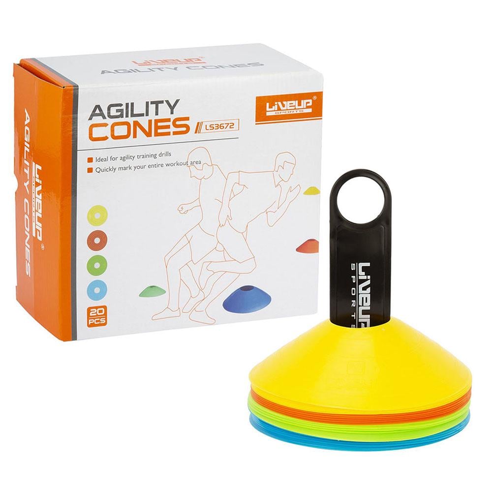 Набор фишек LiveUp AGILITY CONES WITH RACK с подставкой 20 шт. (24995800) Набор фишек LiveUp AGILITY CONES WITH RACK с подставкой 20 шт. (24995800)