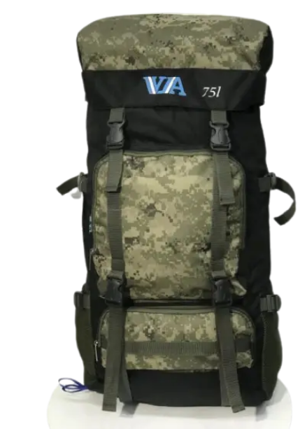 Рюкзак туристический VA T-07-9 походный для рыбалки 75 л Зеленый/Черный (01V7506)