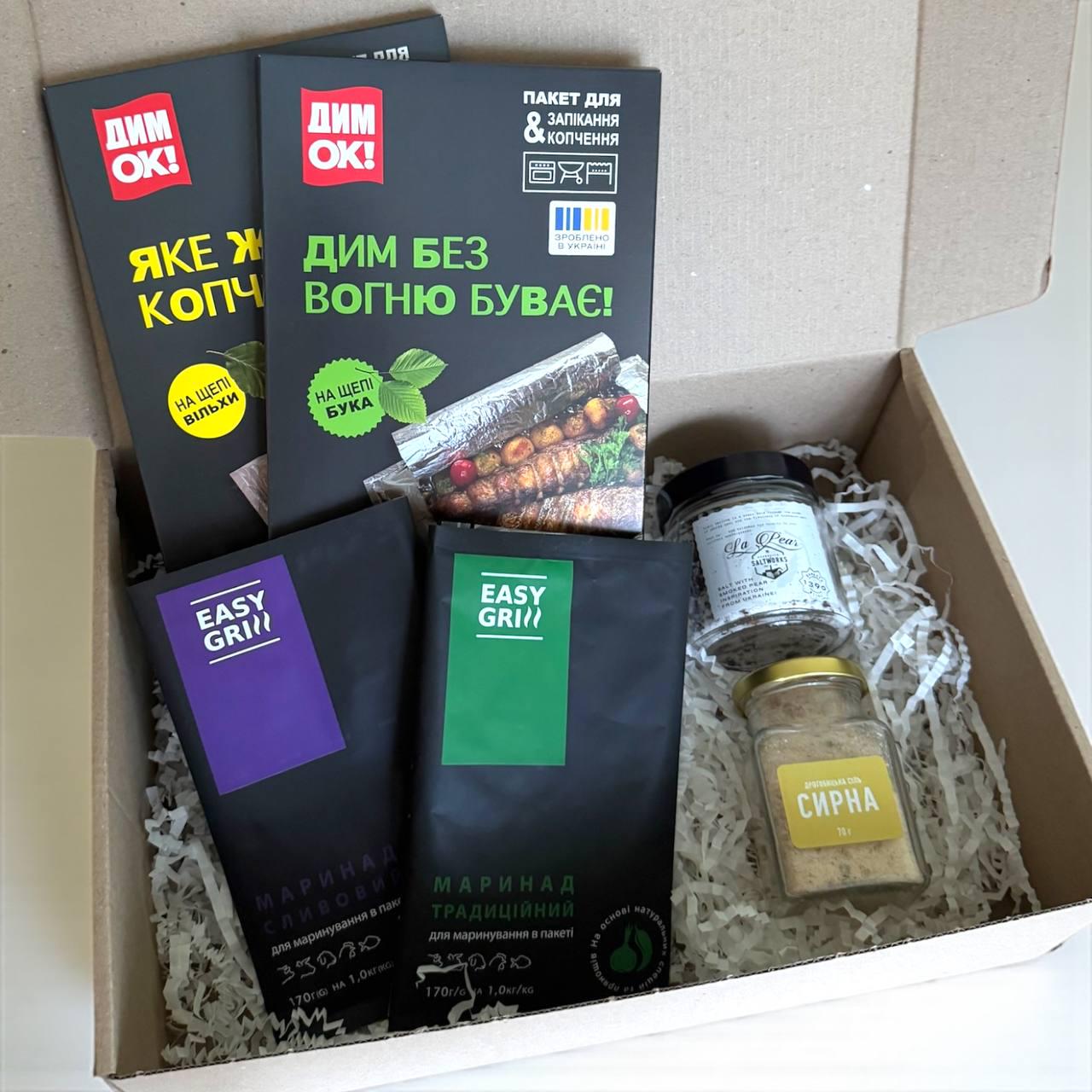 Подарунковий набір Для гурмана маринади/пакети для копчення/унікальні солі 6 одиниць (2793190513)