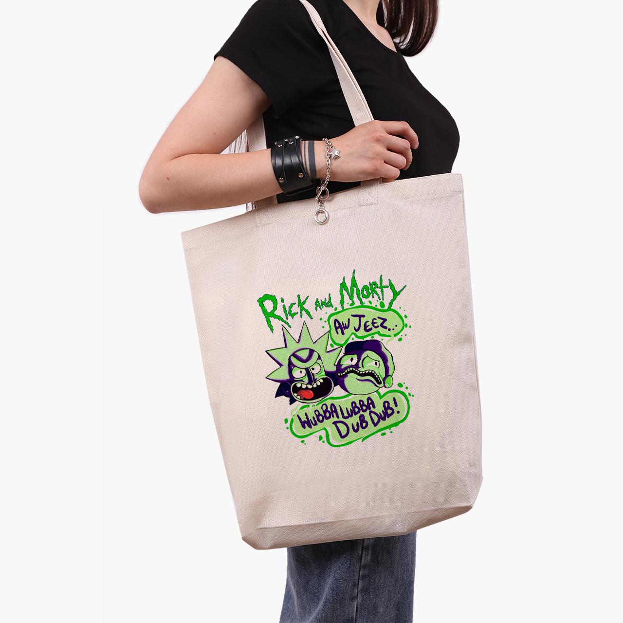 Эко сумка шоппер Rick Sanchez Rick and Morty 41x39x8 см Бежевый (9227-2937-WTD)
