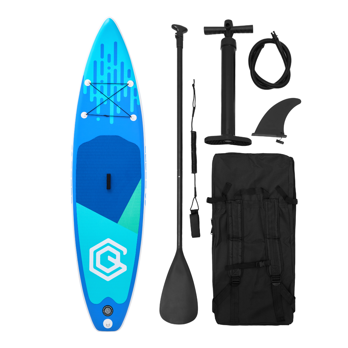 Доска SUP Blue GQ надувная двухслойная туринговая 11" 335x81x15 мм.