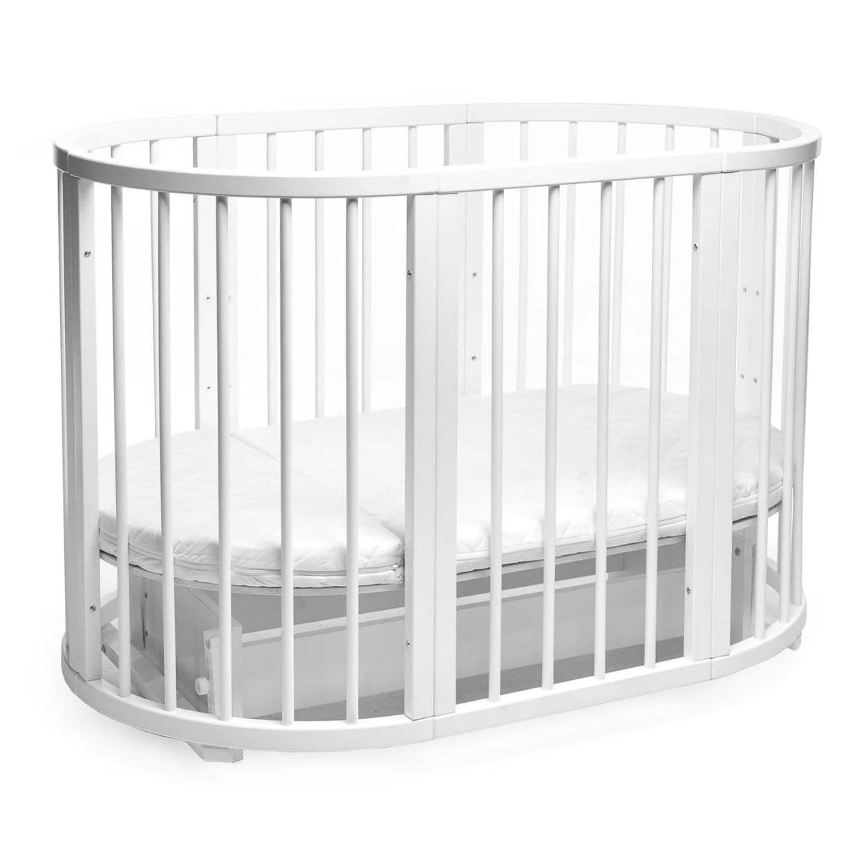 Детская овальная кроватка OBRIY из бука с маятниковым механизмом (28119076)