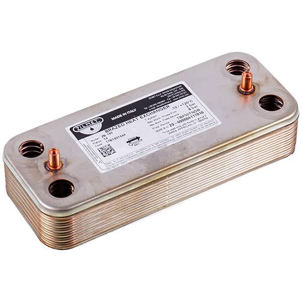 Теплообменник пластинчатый ГВС Zilmet 14 пл. для газового котла Ariston/Chaffoteaux 17B1901444 (00000050665)