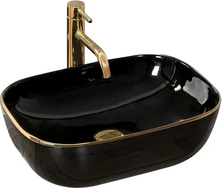 Умывальник Rea Belinda 46 см Black Gold (Reau8796)