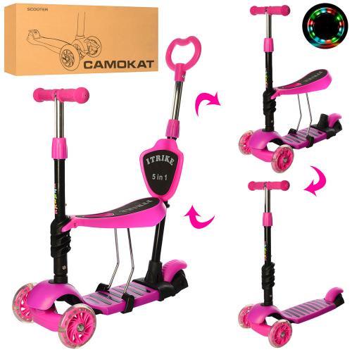 Самокат iTrike JR 3-026-P 5в1 Розовый - фото 3 Самокат iTrike JR 3-026-P 5в1 Розовый - фото 3