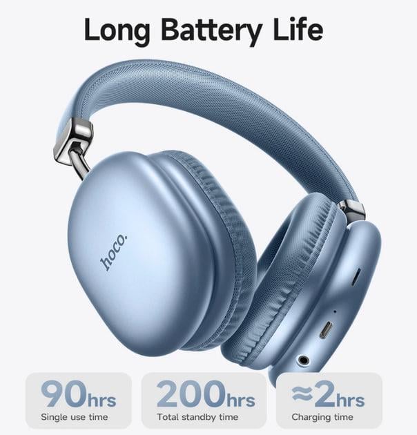 Навушники Hoco W35 Max Wireless Bluetooth Blue (000407) - фото 3 Навушники Hoco W35 Max Wireless Bluetooth Blue (000407) - фото 3