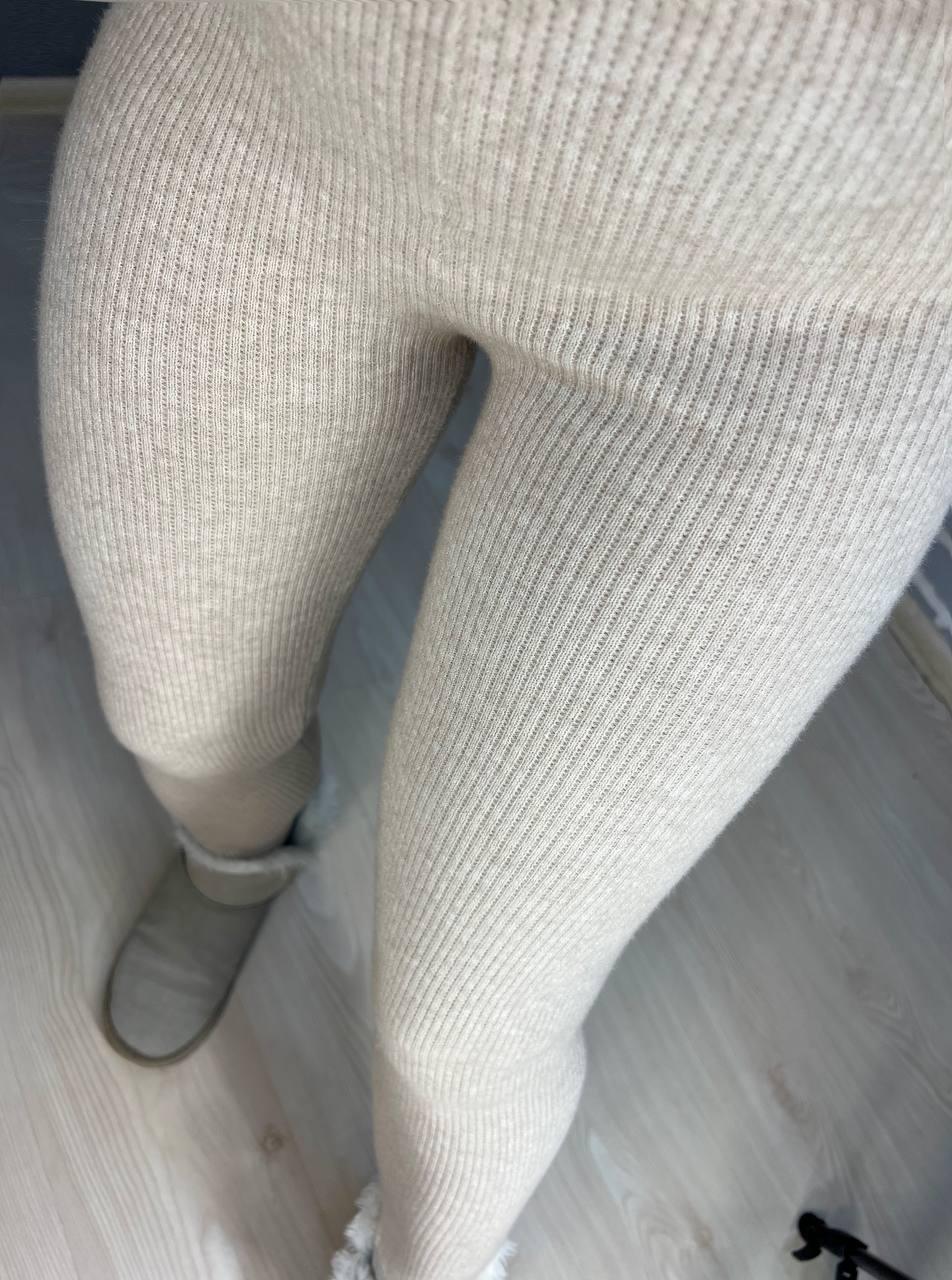 Лосины женские U 6161 вязка рубчик теплые с начесом на ангоре OS Бежевый (3180) - фото 2 Лосины женские U 6161 вязка рубчик теплые с начесом на ангоре OS Бежевый (3180) - фото 2