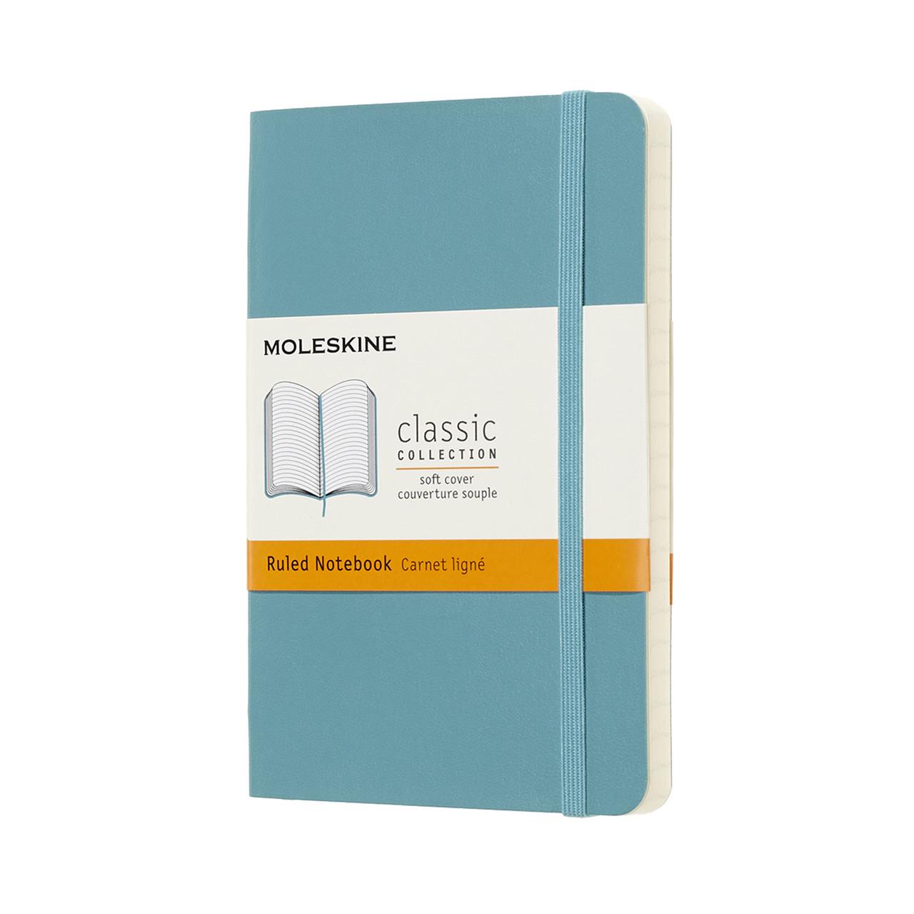Блокнот Moleskine Classic карманный 9х14 см 192 страницы в линейку океанский мягкий Синий