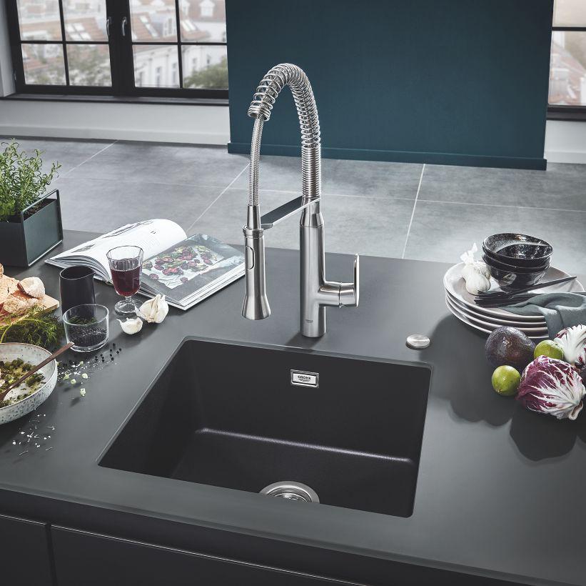 Мийка кухонна Grohe EX Sink K700 Undermount Чорний (31653AP0) - фото 2