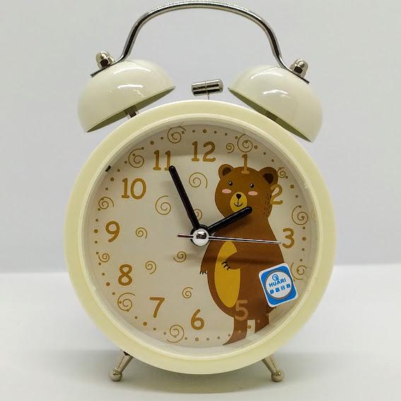 Часы настольные М-04 Мишка с будильником детские (12315205)