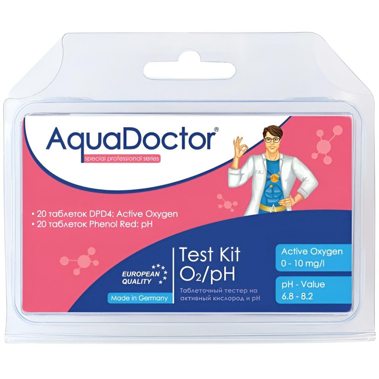 Тестер AquaDoctor Kit таблеточный A23543 для измерения pH и активного кислорода (34715007)