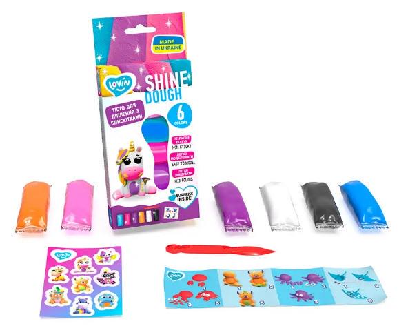 Набір для ліплення з тістом Lovin 6 кольорів Shine (MTT-156933)