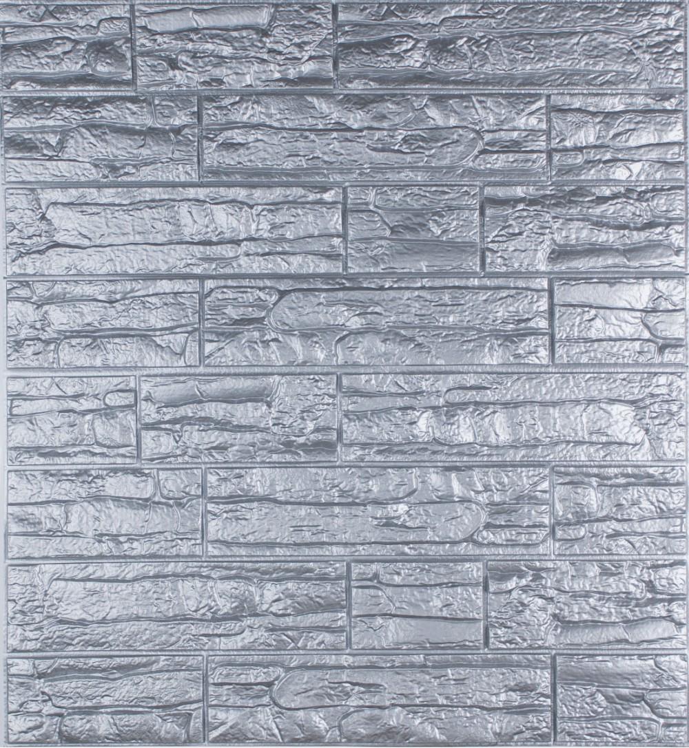3D-панель декоративная самоклеющаяся Рваный кирпич 700x770x5 мм Серый 3D-панель декоративная самоклеющаяся Рваный кирпич 700x770x5 мм Серый
